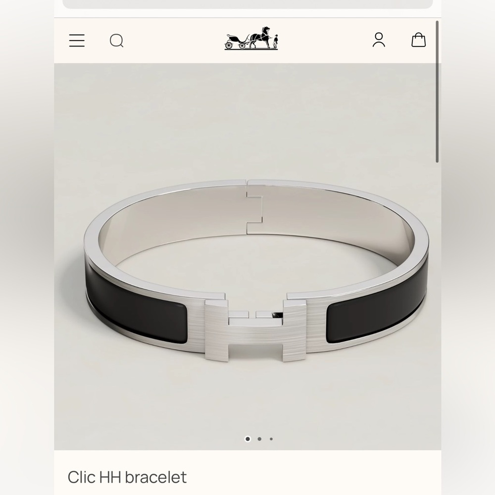 Authentic Men’s black and silver Clic HH bracelet